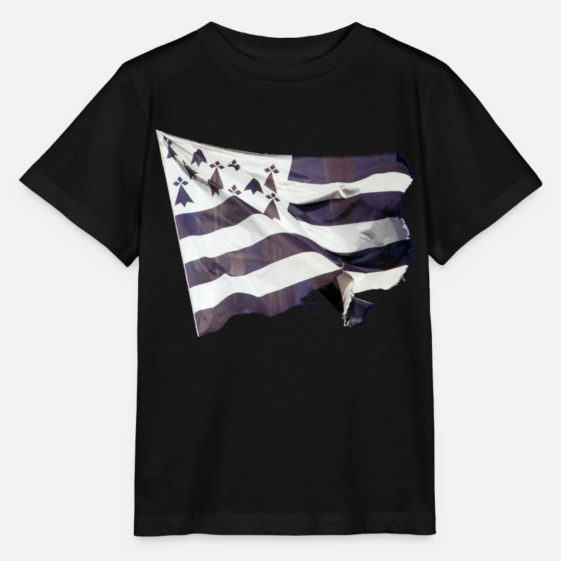 Drapeau flottant de la Bretagne - T-shirt bio MINI CREATOR Stanley/Stella Enfant - noir