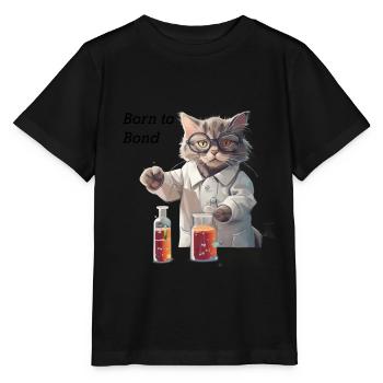 Chemikerkatze - Stanley/Stella Kinder T-Shirt MINI CREATOR  - Schwarz - Vorne - Mikhail (115cm)