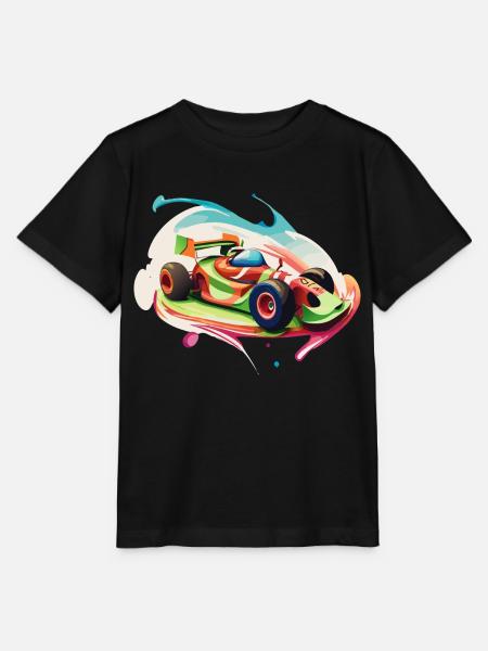 Voiture de course de bonbons - T-shirt bio MINI CREATOR Stanley/Stella Enfant - noir