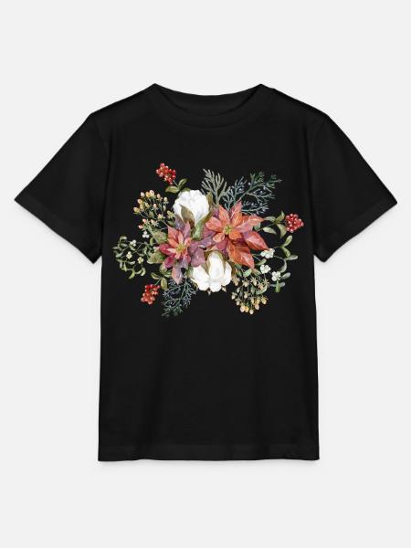 Mistelzweig und Weihnachtsstern - Stanley/Stella Kinder T-Shirt MINI CREATOR - Schwarz
