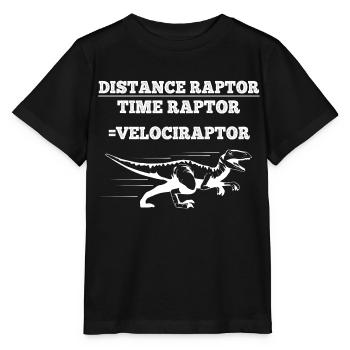 Distance Raptor Time Raptor Velociraptor Dino Math - Stanley/Stella Kinder T-Shirt MINI CREATOR  - Schwarz - Vorne - Mikhail (115cm)