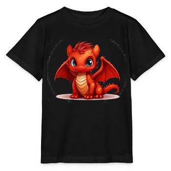 Petit Dragon Rouge - T-shirt bio MINI CREATOR Stanley/Stella Enfant - noir - Devant - Mikhail (115cm)