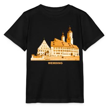 Hôtel de ville de Wemding, Souabe, Danube, Ries, Bavière - T-shirt bio MINI CREATOR Stanley/Stella Enfant - noir - Devant - Mikhail (115cm)