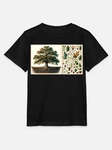 Oak Tree Botanical - Stanley/Stella Kinder T-Shirt MINI CREATOR - Schwarz