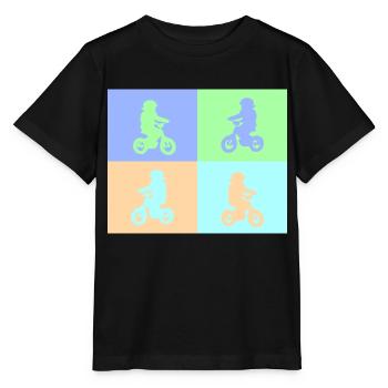 Junior Biker Pop Art pastel - T-shirt bio MINI CREATOR Stanley/Stella Enfant - noir - Devant - Mikhail (115cm)
