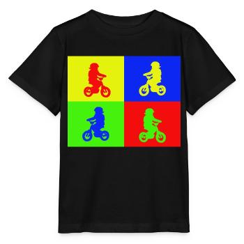 Biker Junior Pop Art Couleur - T-shirt bio MINI CREATOR Stanley/Stella Enfant - noir - Devant - Mikhail (115cm)