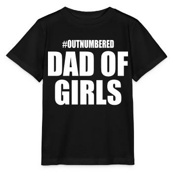 Dad of girls outnumbered - Stanley/Stella MINI CREATOR Kids’ T-Shirt - black - Front - Mikhail (115cm)