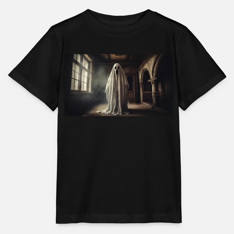 evil ghost in an old house monster dark horror - Stanley/Stella MINI CREATOR Kids’ T-Shirt - black