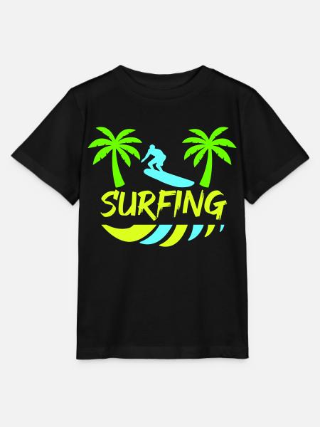 surfing - Stanley/Stella Kinder T-Shirt MINI CREATOR - Schwarz
