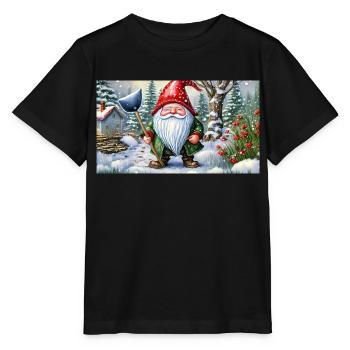 Mignons petits gnomes de la vie quotidienne – pelleter de la neige - T-shirt bio MINI CREATOR Stanley/Stella Enfant - noir - Devant - Mikhail (115cm)
