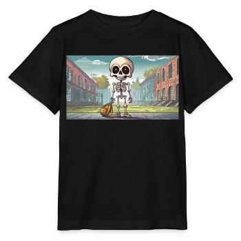 Skelett in der Schule - Junge niedliche kleine Monster - Stanley/Stella Kinder T-Shirt MINI CREATOR  - Schwarz - Vorne - Mikhail (115cm)