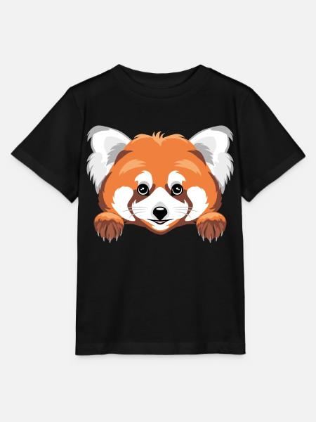 Spähender niedlicher roter Panda - Stanley/Stella Kinder T-Shirt MINI CREATOR - Schwarz