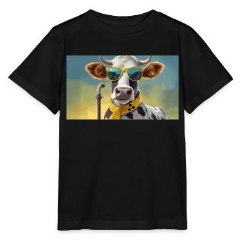 Jeu de mots : expression ambiguë – Blinde Kuh (vache aveugle) - T-shirt bio MINI CREATOR Stanley/Stella Enfant - noir - Devant - Mikhail (115cm)
