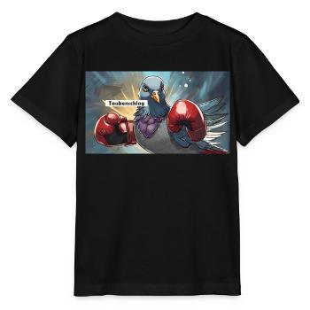 Jeu de mots expression ambiguë Taubenschlag pigeonnier - T-shirt bio MINI CREATOR Stanley/Stella Enfant - noir - Devant - Mikhail (115cm)