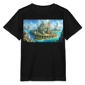 wunderschöne mythische Orte – Atlantis vor dem Untergang - Stanley/Stella Kinder T-Shirt MINI CREATOR  - Schwarz - Vorne - Mikhail (115cm)