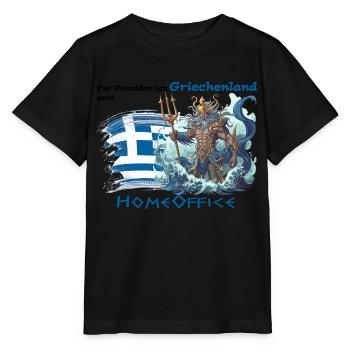 Pour Poséidon, la Grèce est son bureau à domicile - T-shirt bio MINI CREATOR Stanley/Stella Enfant - noir - Devant - Mikhail (115cm)