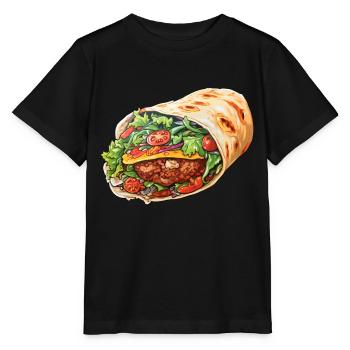 Rouleau de kebab - T-shirt bio MINI CREATOR Stanley/Stella Enfant - noir - Devant - Mikhail (115cm)