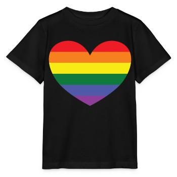 RAINBOW HEART - Stanley/Stella Kinder T-Shirt MINI CREATOR  - Schwarz - Vorne - Mikhail (115cm)