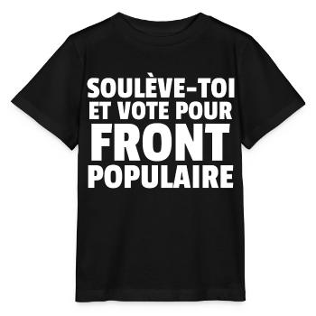 Front populaire - élections législatives 2024 - T-shirt bio MINI CREATOR Stanley/Stella Enfant - noir - Devant - Mikhail (115cm)