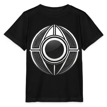 Minimalistisches kreisförmiges Pod-Design - Stanley/Stella Kinder T-Shirt MINI CREATOR  - Schwarz - Vorne - Mikhail (115cm)