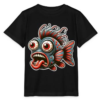 Fish Crazy - Stanley/Stella MINI CREATOR Kids’ T-Shirt - black - Front - Mikhail (115cm)
