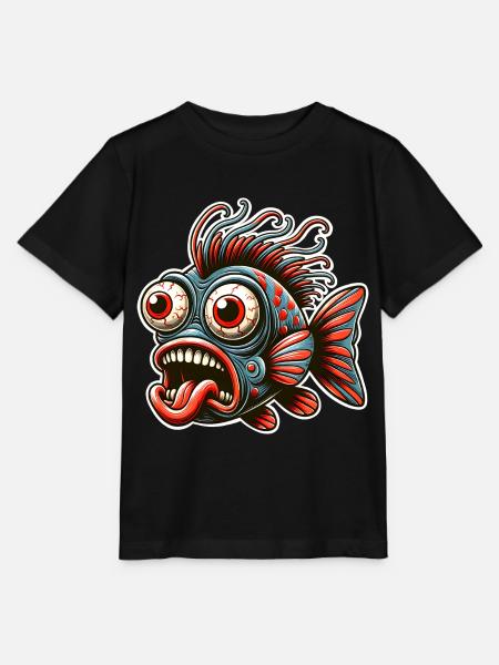 Fisch Crazy - Stanley/Stella Kinder T-Shirt MINI CREATOR  - Schwarz