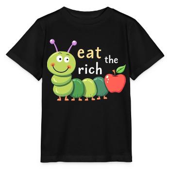 Mangez les riches - Chenille affamée - T-shirt bio MINI CREATOR Stanley/Stella Enfant - noir - Devant - Mikhail (115cm)