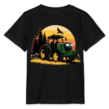 Tractor - Tug - Farmer - Stanley/Stella MINI CREATOR Kids’ T-Shirt - black - Front - Mikhail (115cm)