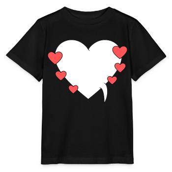 Bulle de dialogue avec des cœurs - T-shirt bio MINI CREATOR Stanley/Stella Enfant - noir - Devant - Mikhail (115cm)