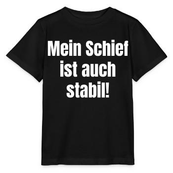 My crooked is also stable! - Stanley/Stella MINI CREATOR Kids’ T-Shirt - black - Front - Mikhail (115cm)