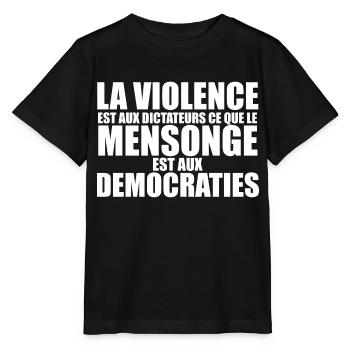 mensonge democratrique - T-shirt bio MINI CREATOR Stanley/Stella Enfant - noir - Devant - Mikhail (115cm)