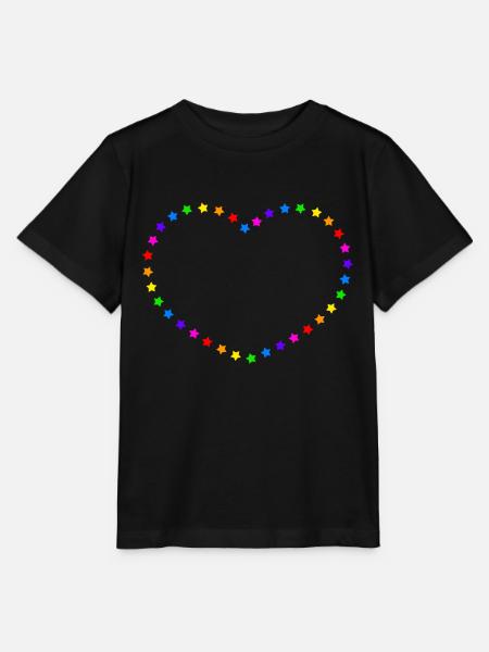 Regenbogen Herz - Stanley/Stella Kinder T-Shirt MINI CREATOR - Schwarz