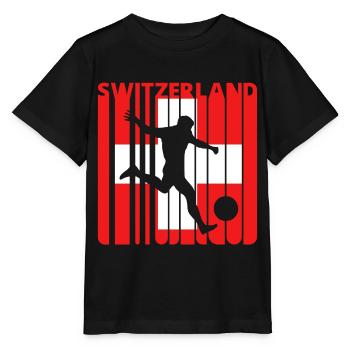 Vintage Swiss Flag.Suisse.Football Coupe du Monde - T-shirt bio MINI CREATOR Stanley/Stella Enfant - noir - Devant - Mikhail (115cm)