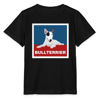 Bull Terrier, chien, dessin, chien de combat - T-shirt bio MINI CREATOR Stanley/Stella Enfant - noir - Devant - Mikhail (115cm)