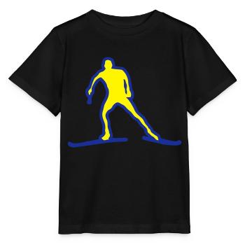 ski combine nordique fond dessin trace - T-shirt bio MINI CREATOR Stanley/Stella Enfant - noir - Devant - Mikhail (115cm)