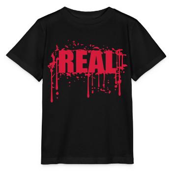natuerlich blutig rahmen umrandung real rot blut g - Stanley/Stella Kinder T-Shirt MINI CREATOR  - Schwarz - Vorne - Mikhail (115cm)
