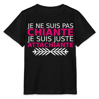 je ne suis pas chiante je suis juste attachiante - T-shirt bio MINI CREATOR Stanley/Stella Enfant - noir - Devant - Mikhail (115cm)