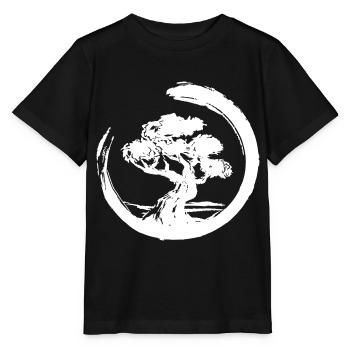 Horizont mit vintage Bonsai - Stanley/Stella Kinder T-Shirt MINI CREATOR  - Schwarz - Vorne - Mikhail (115cm)