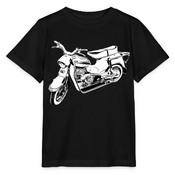 DS50 / swallow driver / Ostalgie / moped oldtimer - Stanley/Stella MINI CREATOR Kids’ T-Shirt - black - Front - Mikhail (115cm)