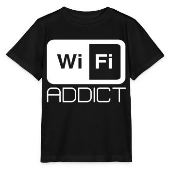 Wifi addict saying internet wifi text font - Stanley/Stella MINI CREATOR Kids’ T-Shirt - black - Front - Mikhail (115cm)