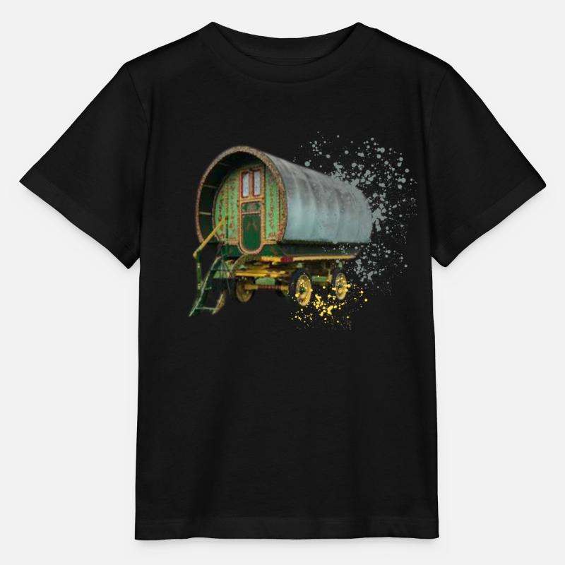 caravane gitane tirée par des chevaux, - T-shirt bio MINI CREATOR Stanley/Stella Enfant - noir