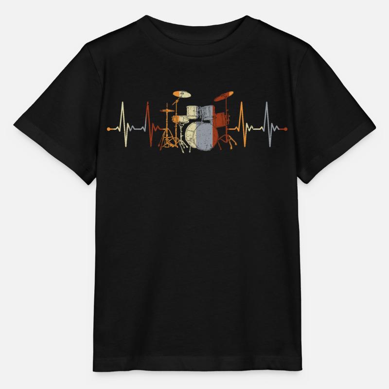 Batteur batteur batteur batteur battement de cœur - T-shirt bio MINI CREATOR Stanley/Stella Enfant - noir
