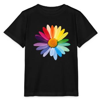 Marguerite Daisies Rainbow Colors Pride Gay - Stanley/Stella MINI CREATOR Kids’ T-Shirt - black - Front - Mikhail (115cm)