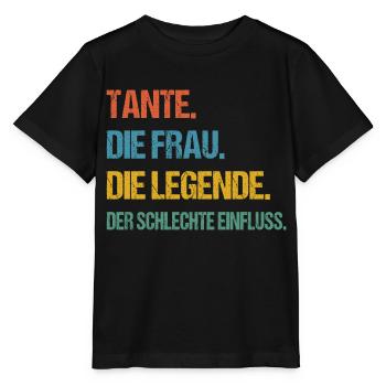 Tante Die Frau Die Legende Beste Tante - Stanley/Stella Kinder T-Shirt MINI CREATOR  - Schwarz - Vorne - Mikhail (115cm)
