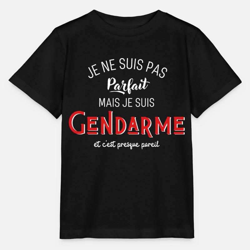 pas parfait mais gendarme - T-shirt bio MINI CREATOR Stanley/Stella Enfant - noir