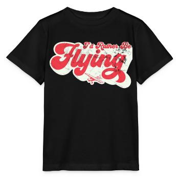 Je préférerais en pilotant l’aviation - T-shirt bio MINI CREATOR Stanley/Stella Enfant - noir - Devant - Mikhail (115cm)