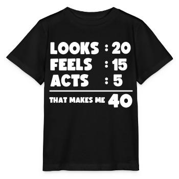 40th Birthday Funny Humour - Stanley/Stella MINI CREATOR Kids’ T-Shirt - black - Front - Mikhail (115cm)
