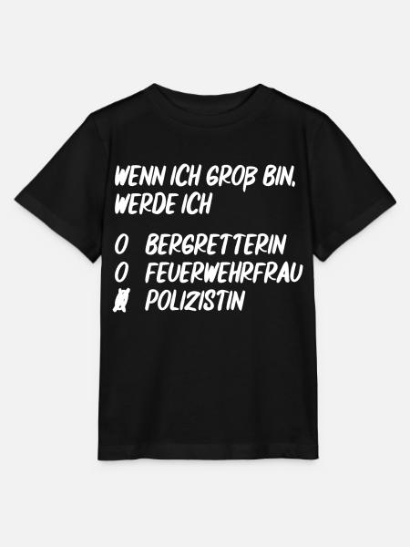 Ich werde Polizistin - Stanley/Stella Kinder T-Shirt MINI CREATOR  - Schwarz