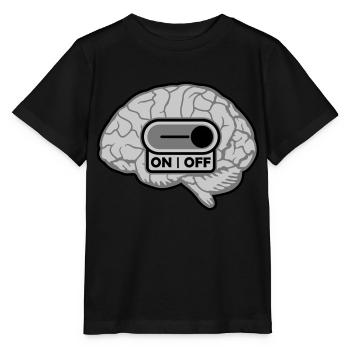 Turn off brain switches - Stanley/Stella MINI CREATOR Kids’ T-Shirt - black - Front - Mikhail (115cm)