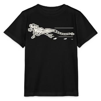 Retro Jesus Christus Eidechse - Stanley/Stella Kinder T-Shirt MINI CREATOR  - Schwarz - Vorne - Mikhail (115cm)
